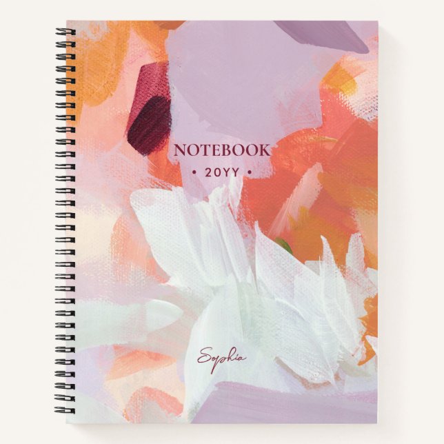 Cuaderno Naranja y púrpura | Arte abstracto moderno persona (Anverso)