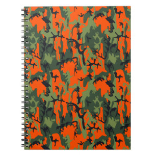 Cuaderno Naranja y verde Camo de la seguridad