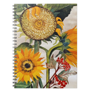Cuaderno Naranja Yellow Seeding Sunflower Art