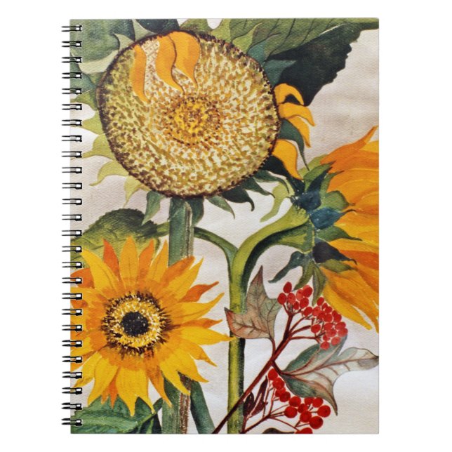 Cuaderno Naranja Yellow Seeding Sunflower Art (Frente)
