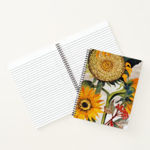 Cuaderno Naranja Yellow Seeding Sunflower Art