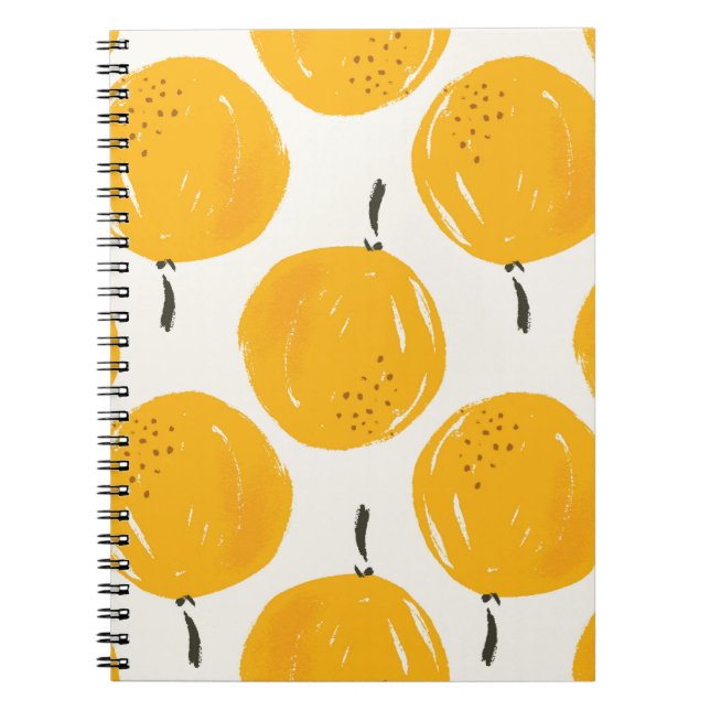 Cuaderno Naranjas acuarelas ilustracion pintado a mano con  (Frente)