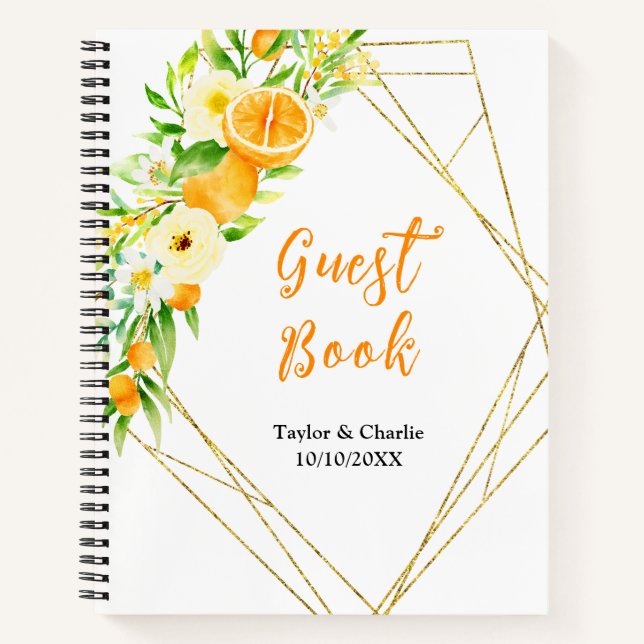 Cuaderno Naranjas Citrus Boda Guest Book (Anverso)