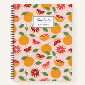 Cuaderno Naranjas cortos en rosa claro