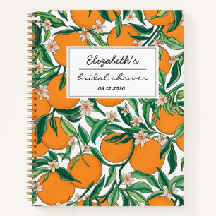 Cuaderno Naranjas Fruta Cítrica Patrón Floral  Desayuno de 
