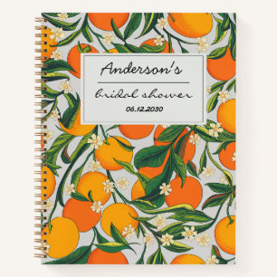Cuaderno Naranjas Fruta Cítrica Patrón Floral Desayuno Nupc