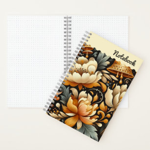 Cuaderno Naranjas Peonies & Bells - Arte Grunge expresivo