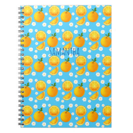 Cuaderno Naranjas y flores blancas