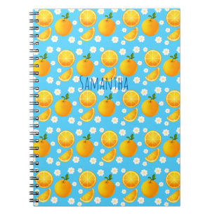 Cuaderno Naranjas y flores blancas