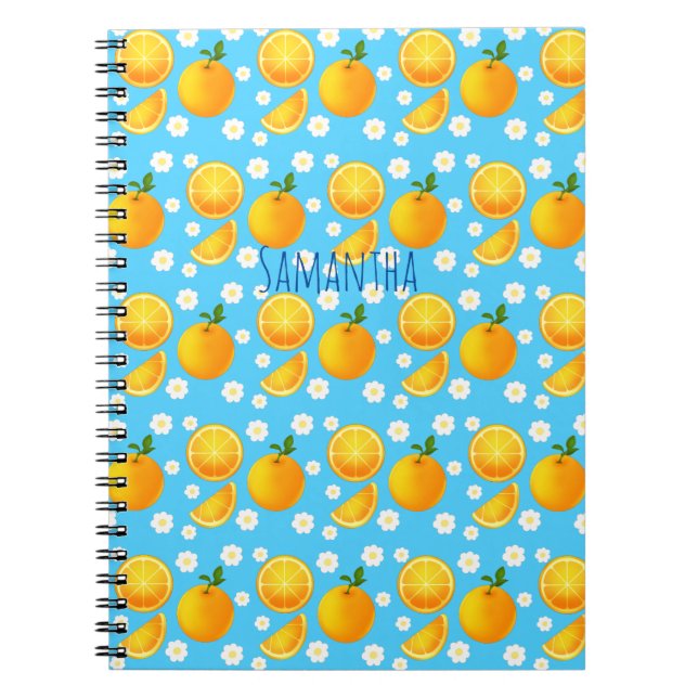 Cuaderno Naranjas y flores blancas (Frente)