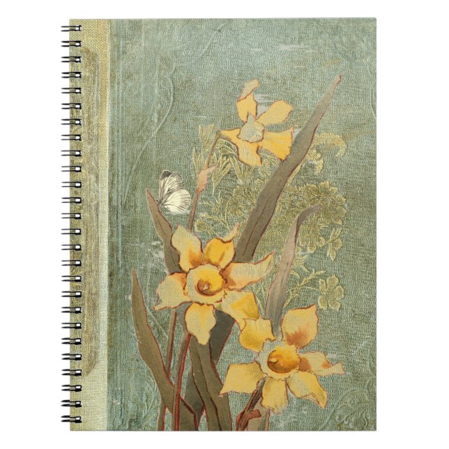 Cuaderno Narciso Amarillo Mariposa Azul Verde Antiguo (Frente)
