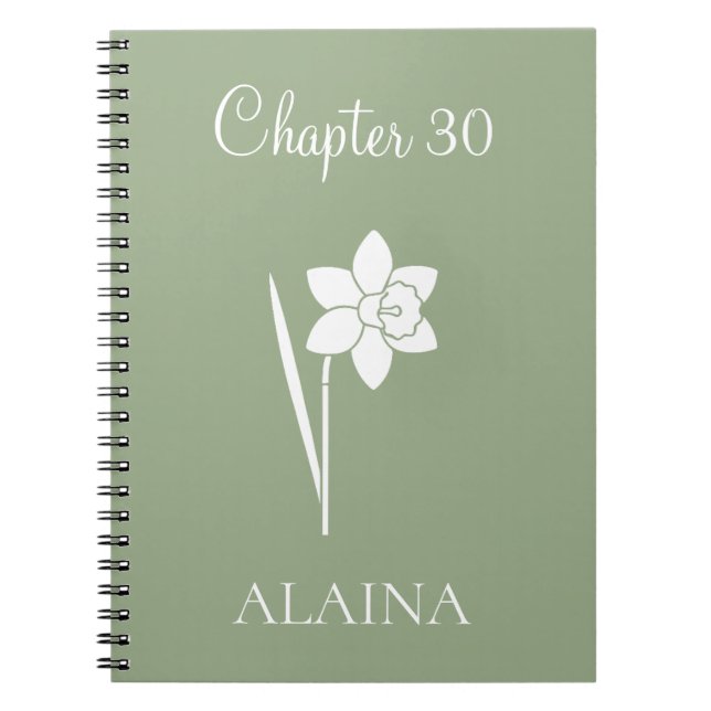 Cuaderno Narciso Flor de Cumpleaños de Marzo Capítulo Nuevo (Frente)