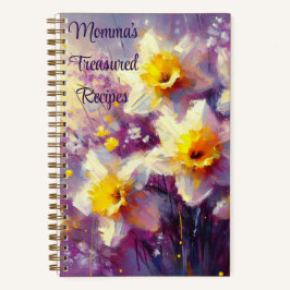 Cuaderno Narciso Floral Impresionista Purpura Amarillo