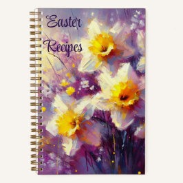 Cuaderno Narciso Floral Impresionista Purpura Amarillo