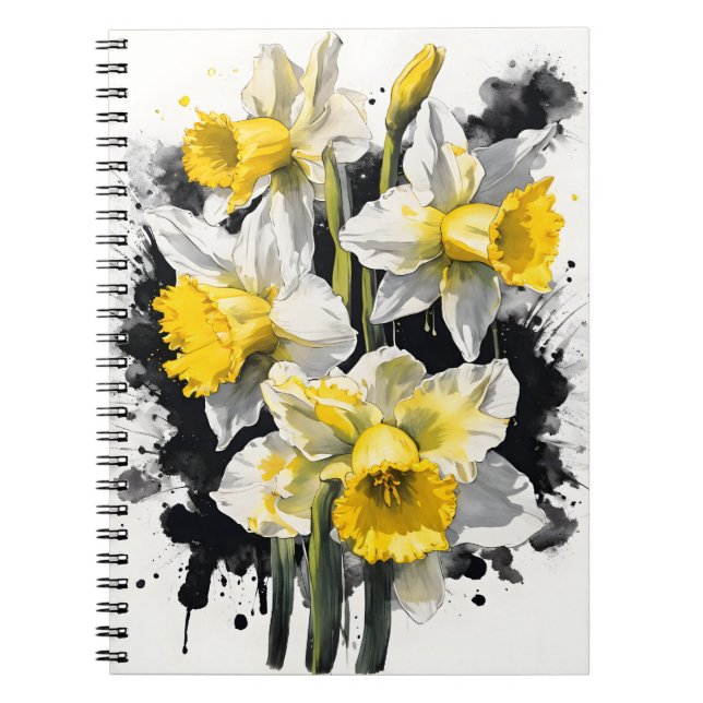 Cuaderno Narciso - Flores de acuarela (Frente)