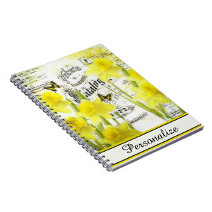 Cuaderno Narcisos vintage personalizados