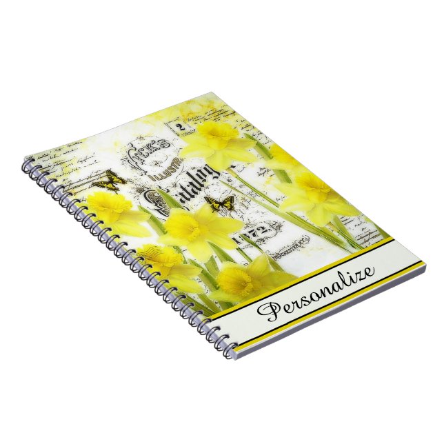 Cuaderno Narcisos vintage personalizados (Lado Derecho)