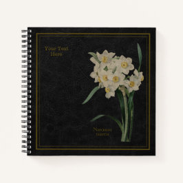 Cuaderno Narcissus tazetta o Lirio sagrado chino Negro