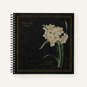 Cuaderno Narcissus tazetta o Lirio sagrado chino Negro