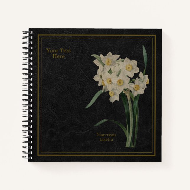 Cuaderno Narcissus tazetta or Chinese sacred Lily Black (Anverso)