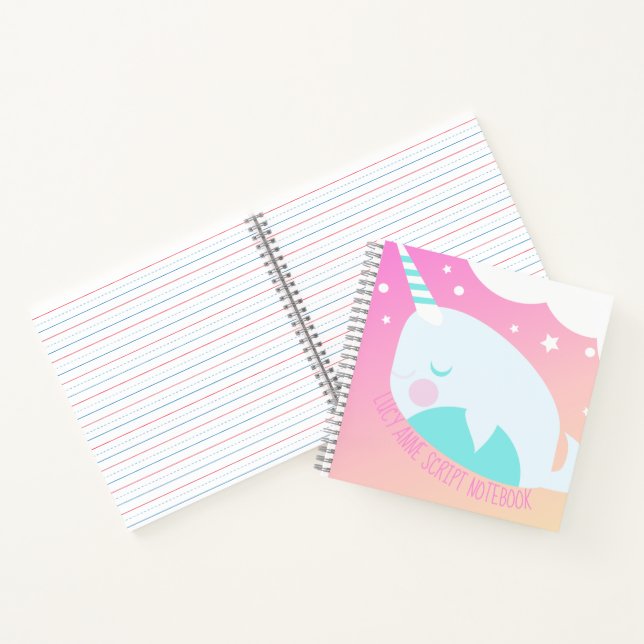 Cuaderno Narval Ombre Pastel Arcoíris Letra a Mano (Interior)