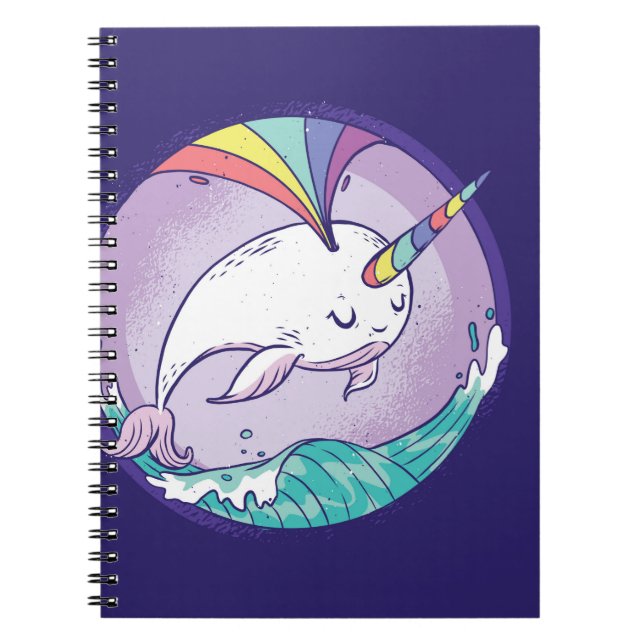 Cuaderno Narwhal arcoiris (Frente)