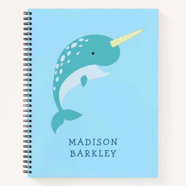 Cuaderno Narwhal Niño Cute Ballena (Anverso)