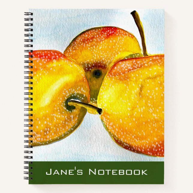 Cuaderno Nashi pera amarillo fruta de la acuarela (Anverso)