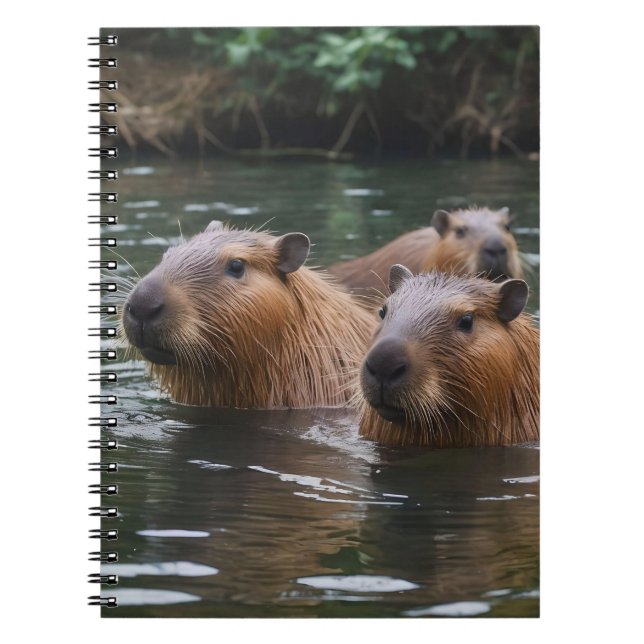 Cuaderno Natación De Capybaras En El Río, (Frente)