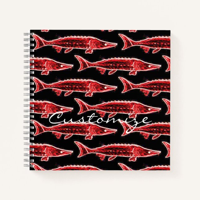Cuaderno natación de esturión rojo (Anverso)