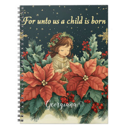 Cuaderno Natividad bíblica personalizada niño y verso