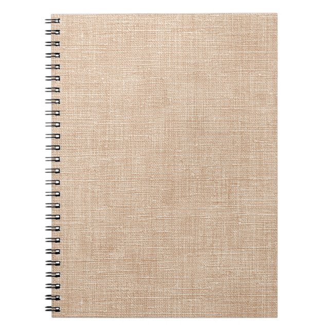 Cuaderno Natural Linen Fabric Texture in Warm Beige (Frente)