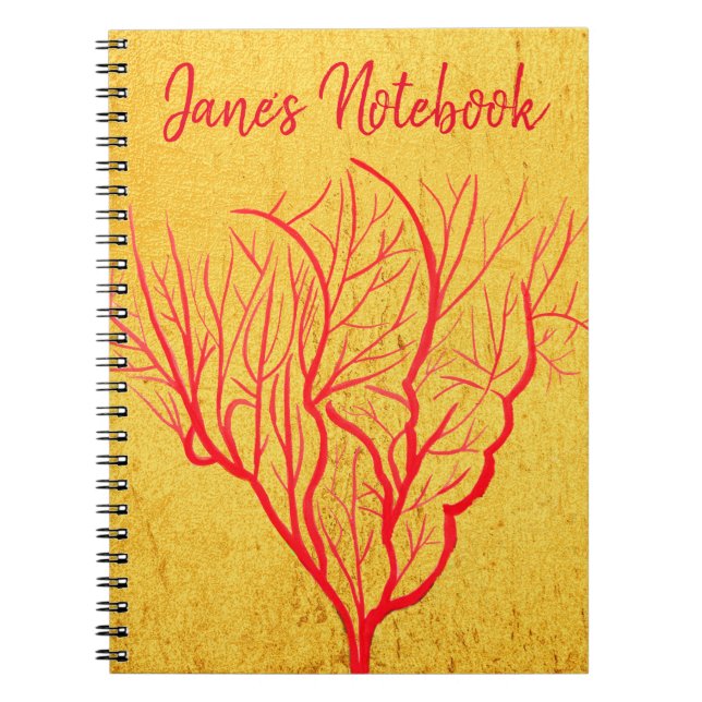 Cuaderno Naturaleza ambiental del coral fuego arte moderno (Frente)