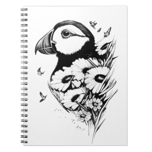 Cuaderno Naturaleza animal salvaje de Puffin Tatuaje de art