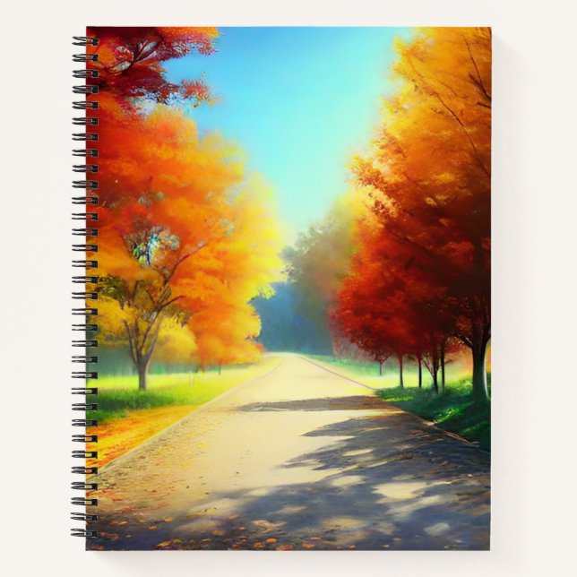 Cuaderno Naturaleza Árboles otoñales en el bosque (Anverso)