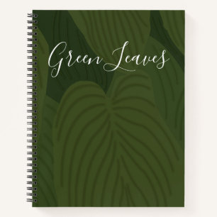 Cuaderno Naturaleza botánica de hojas verdes personalizadas