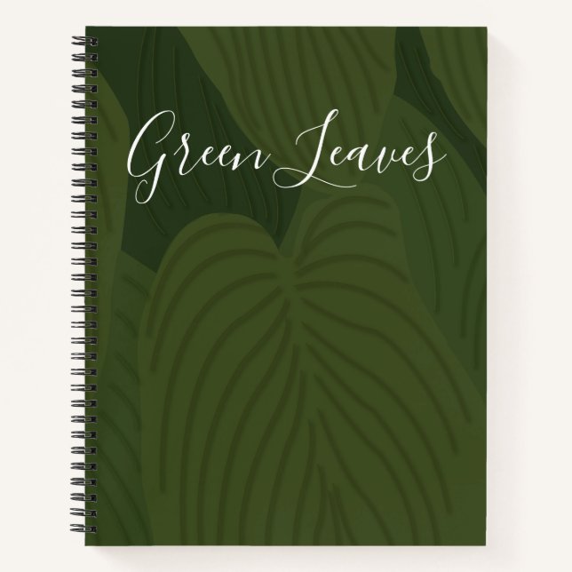 Cuaderno Naturaleza botánica de hojas verdes personalizadas (Anverso)