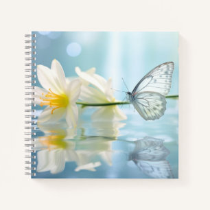 Cuaderno Naturaleza de la flor de mariposa Serene Tranquilo