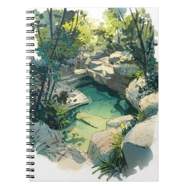 Cuaderno Naturaleza de la piscina de roca de la jungla ilum (Frente)