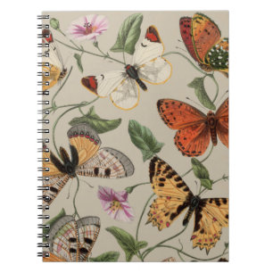 Cuaderno Naturaleza de la polilla de mariposa Dibujo acuare
