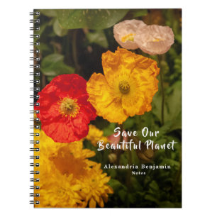 Cuaderno Naturaleza de las flores silvestres botánicas Pers