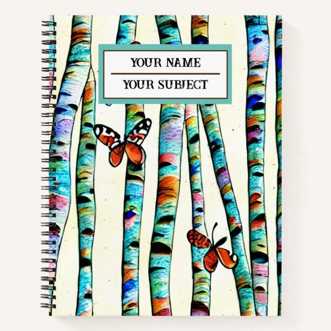 Cuaderno Naturaleza del bosque dibujada a mano con monogram (Anverso)