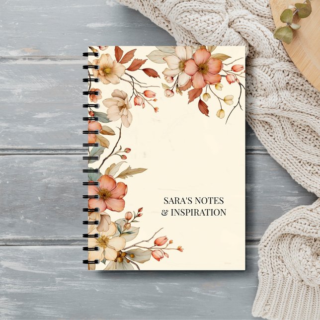 Cuaderno Naturaleza del jardín floral otoñal personalizado (Subido por el creador)