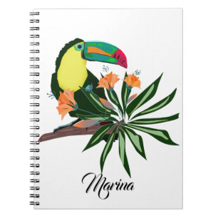 Cuaderno Naturaleza hawaiana de colores vivos de aves tropi