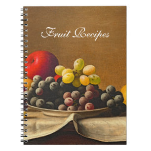Cuaderno Naturaleza Muerta, Manzanas, Uvas, Recetas de Frut