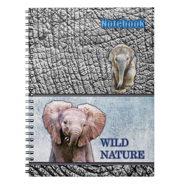 Cuaderno NATURALEZA SALVAJE - Colección de diseño ELEFANTE (Frente)