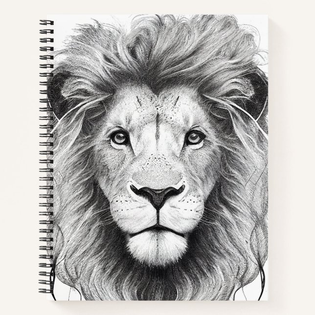 Cuaderno Naturaleza salvaje de los leones Ilustracion anima (Anverso)