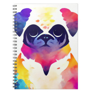 Cuaderno Naturaleza salvaje de perro de pug Colores animale