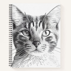 Cuaderno Naturaleza salvaje del gato Dibujo de arte de Ilus