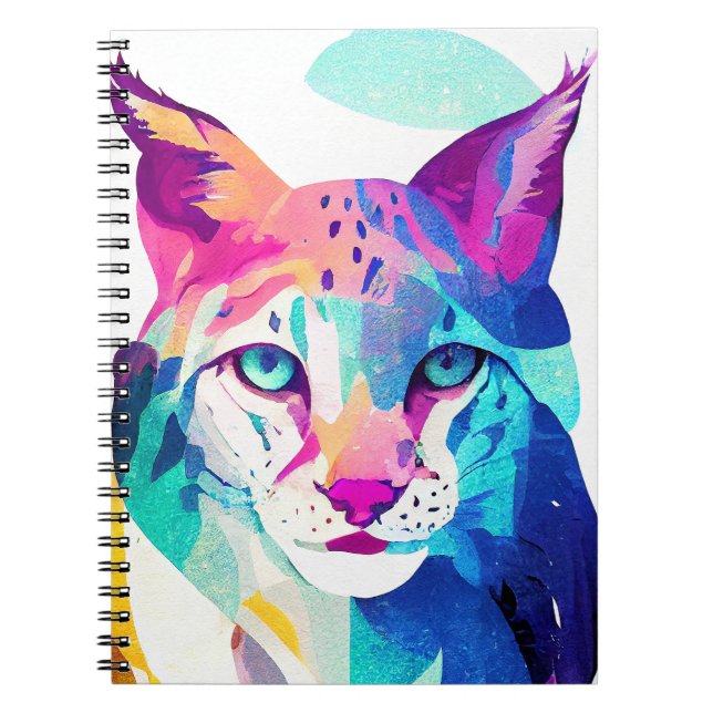 Cuaderno Naturaleza silvestre Lynx Color animal Pintura de  (Frente)